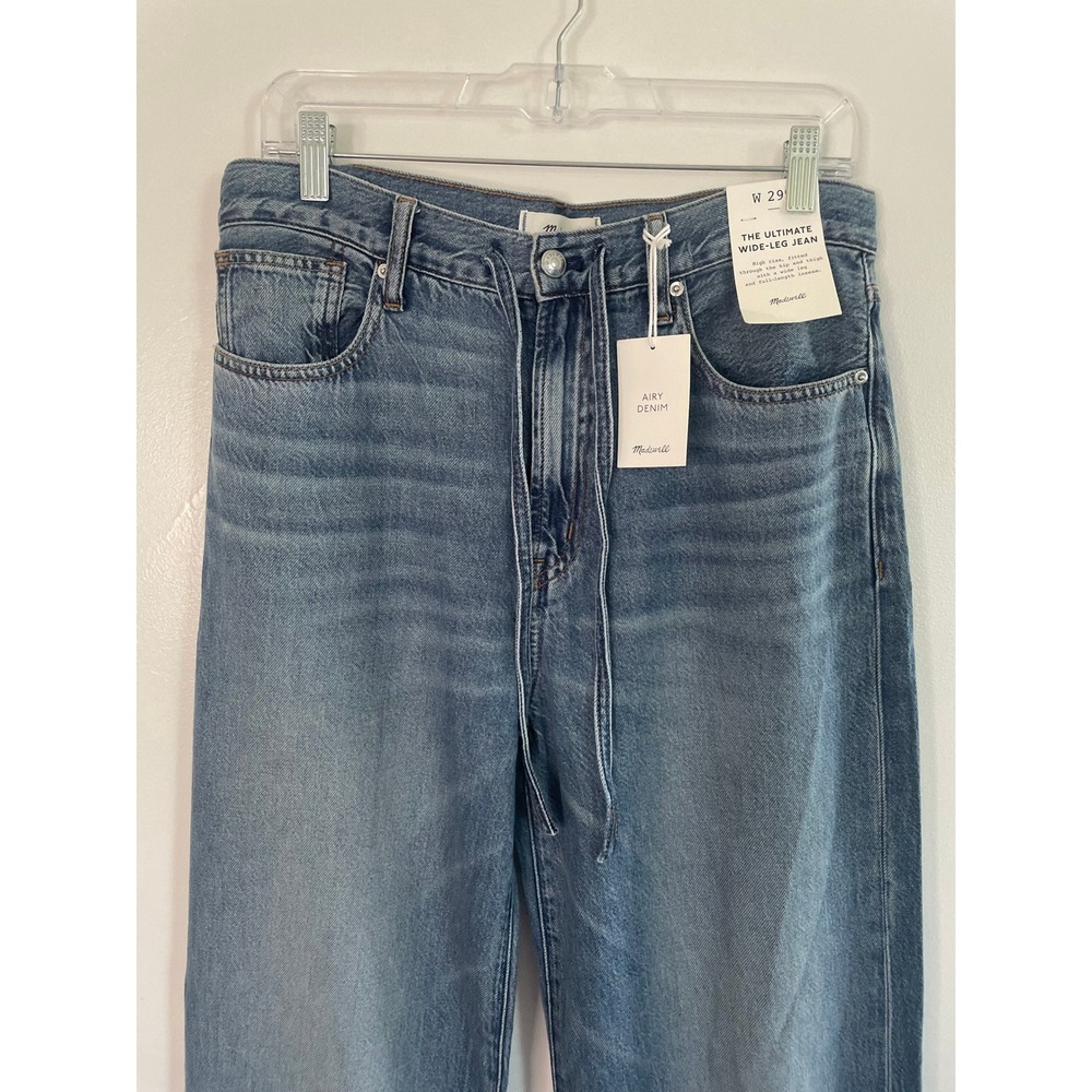 Madewell Jeans Ultimate Wide Leg Womens 29 Tall Airy Denim Blue NZ571 Pickett - Picture 6 of 15